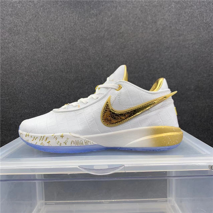 Men's Running weapon LeBron James 20 White/Gold Shoes 0102